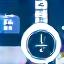 Same-day delivery icon - a stopwatch with a box